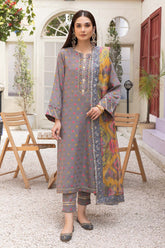 3-Pc Cotton Broshia Shirt With Cotton Trouser and Cotton Net Printed Dupatta CPM23-27