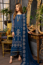 3 Pc Unstitched Embroidered Chiffon CAL-003