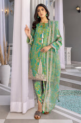 3-Pc Unstitched Embroidered Shirt with Embroidered Net Dupatta SH23-13
