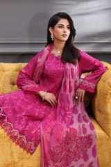 3-PC Unstitched Embroibered Lawn Shirt with Printed Chiffon Dupatta CCS4-08