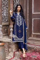 3-Pc Charizma Unstitched Embroidered Peach Leather Suit with Woven Shawl CSS22-03