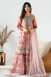 3-PC Embroidered Poly Net Ghararah with Embroidered Dupatta STM-3-10