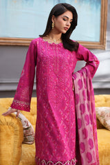 3-PC Unstitched Embroibered Lawn Shirt with Printed Chiffon Dupatta CCS4-08