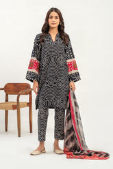 3-Pc Printed Khaddar Shirt with Trouser & Chiffon Dupatta CPM-3-209