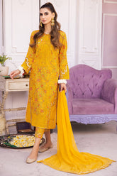 3-Pc Lawn Long Shifli Shirt With Straight Trouser and Chiffon Dupatta EDP23-26