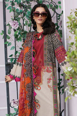 3-PC Unstitched Printed Lawn Shirt with Chiffon Dupatta and Trouser CPS4-03