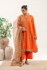 3-PC Embroidered Brosha Shirt with Organza Dupatta with Trouser CNP-3-90