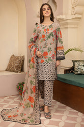 3-Pc Lawn Digital Printed Shirt With Straight Trouser and Chiffon Dupatta CPM23-70