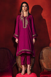 3-PC Embroidered Raw-Silk Shirt with Organza Dupatta and Trouser CMA-3-248