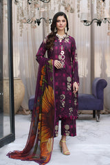 3-PC Unstitched Embroibered Lawn Shirt with Printed Chiffon Dupatta CCS4-03