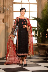 3 Pc Unstitched Embroidered Chiffon CAL-13