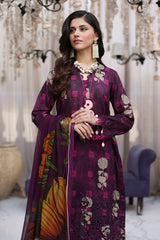 3-PC Unstitched Embroibered Lawn Shirt with Printed Chiffon Dupatta CCS4-03