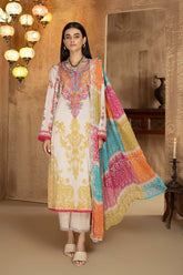 3 PC Unstitch Embroidered Lawn Shirt with Chiffon Dupatta AN22-03