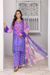 3-Pc Charizma Lawn Printed Suit with Embroidered Dupatta PEC22-62-S