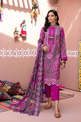 3-Pc Unstitched Embroidered Lawn With Chiffon Dupatta CHN22-04