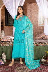3-Pc Unstitched Embroidered Lawn With Embellished Dupatta ED22-08