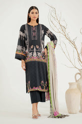 3-Pc Charizma Unstitched Printed Lawn With Embroidered Chiffon Dupatta CIN-23-11