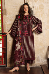 3-PC Unstitched Embroidered Linen Collection CCW7-02