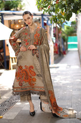 3-PC Unstitched Embroidered Linen Collection ANW7-04