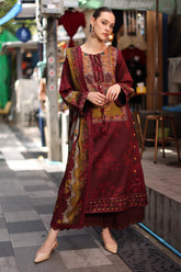 3-PC Unstitched Embroidered Linen Collection ANW7-03