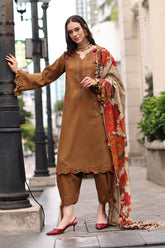 3-PC Unstitched Peach Leather Collection PSW6-02