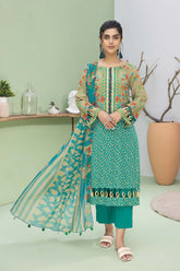 3-Pc Printed Lawn Unstitched With Voil Dupatta CP22-054