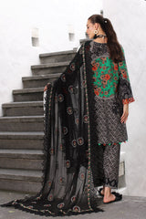 3-PC Unstitched Printed Lawn Shirt with Embroidered Chiffon Dupatta PM4-09