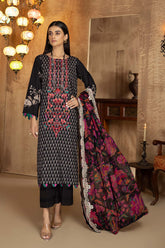 3 PC Unstitch Embroidered Lawn Shirt with Chiffon Dupatta AN22-06