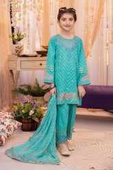 3-Pc Shifli Lawn Shirt With Shifli Straight Trouser and Lace Dupatta CKP23-08