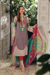 3-pc Unstitched Lawn with Chiffon Dupatta CP-39