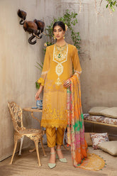 3 Pc Unstitched Embroidered Chiffon VSL22-08
