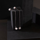 White Pearl Dangling Earrings ER-156
