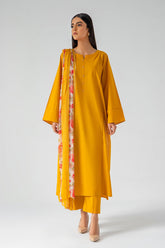 3-Pc Plain Lawn shirt with trouser & Chiffon dupatta SCPG-3-122-A