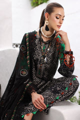 3-PC Unstitched Printed Lawn Shirt with Embroidered Chiffon Dupatta PM4-09