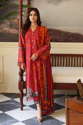 3-Pc Printed Khaddar Shirt with Woolen Shwal CVW3-04