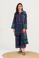 3-PC Unstitched Printed Lawn Shirt with Chiffon Dupatta and Trouser CPS3-33