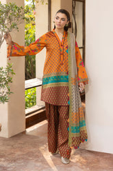 3-PC Unstitched Printed Lawn CP6-01
