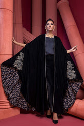 Embroidered Velvet Cape VVT21-19A