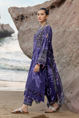 3-Pc Unstitched Printed Lawn with Embroidered Chiffon Dupatta PM4-24
