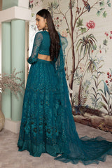 3-PC Embroidered Chiffon Shirt with Raw-Silk Lehnga and Dupatta OMT21-46A