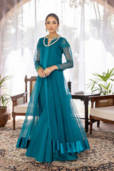 3-Pc Embroidered Long Maxi With Raw Silk Gharara CMA22-65