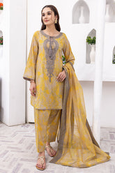 3-Pc Unstitched Embroidered Shirt with Embroidered Net Dupatta SH23-15