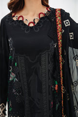 3-PC Unstitched Printed Lawn Shirt with Embroidered Chiffon Dupatta PM4-16