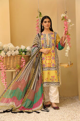 3-pc Unstitched Lawn with Chiffon Dupatta CP-60
