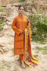 3-Pc Charizma Unstitched Embroidered Marina Jacquard Shawl Collection CMJ22-12