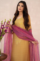 3-PC Embroidered Lawn Silk Shirt with Organza Dupatta and Trouser  CNP-3-252