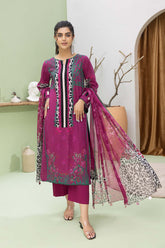 3-Pc Printed Lawn Unstitched With Voil Dupatta CP22-048