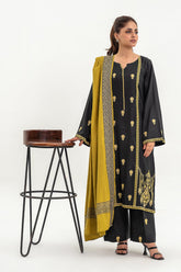 3-PC Embroidered Leather Shirt with Shawl and Trouser CNP-3-213