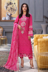 3-PC Unstitched Embroibered Lawn Shirt with Printed Chiffon Dupatta CCS4-05