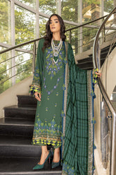 3-Pc Charizma Unstitched Embroidered Peach Leather Suit with Velvet Shawl CLP22-01